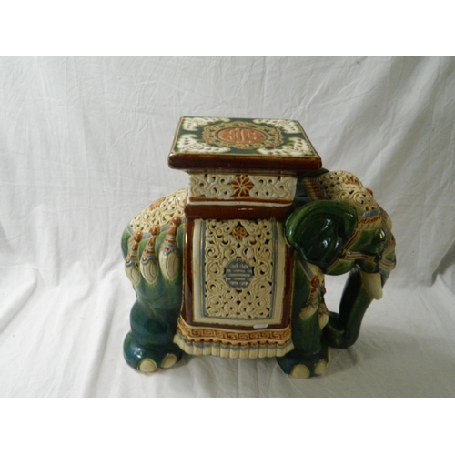 61 - Ceramic elephant stool