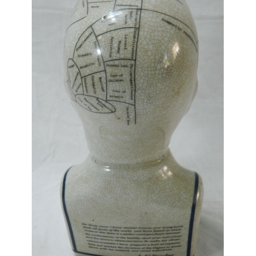 7 - 'L.N.Fowler' Phrenology head H: 24cm