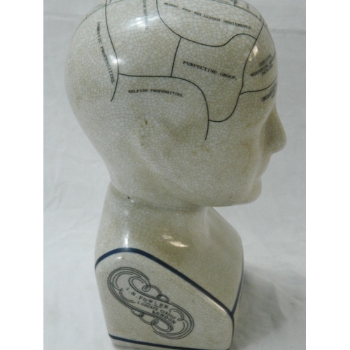 7 - 'L.N.Fowler' Phrenology head H: 24cm