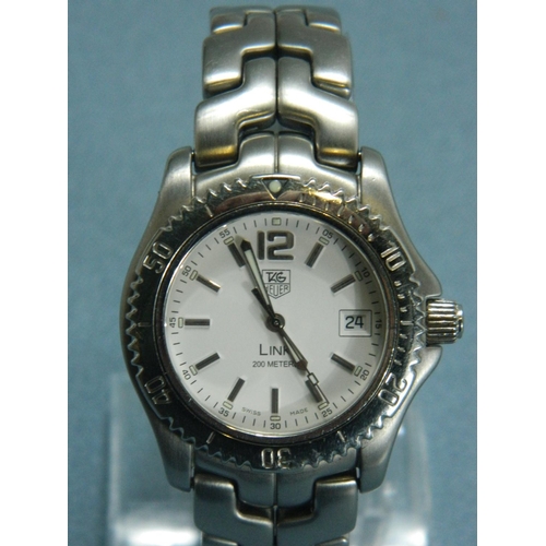 TAG Heuer Link watch with white face water proof to 200m