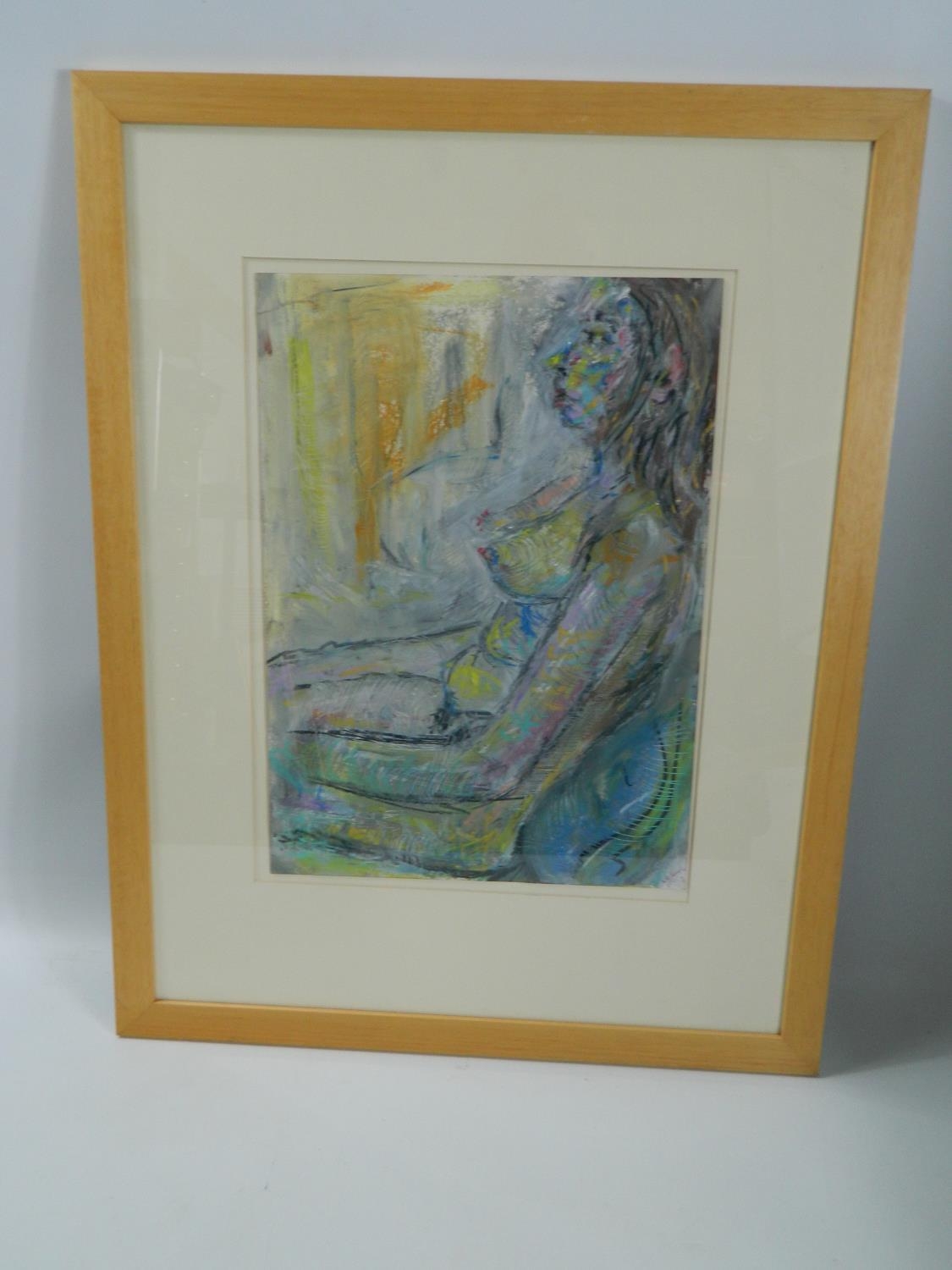 Samuel Robin Spark, framed watercolour of a abstract nude (son of writer  Muriel Spark) [68x52]cm