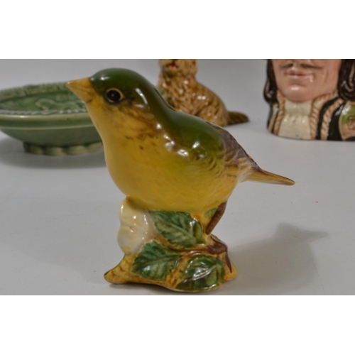 18 - Royal Doulton character jug D6452 'Athos' [one of the musketeers], Beswick bird 'Greenfinch' [2105] ... 