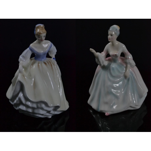 1024 - Two Royal Doulton figures modelled by PEGGY DAVIS, 'Diana' HN3310 year 1985 approx 11cm high and 'Fa... 