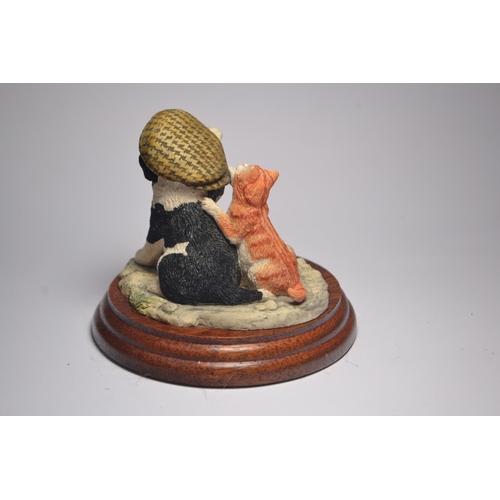 1067 - Two Anne Wall Border Fine Art puppy and kitten models on stand both Made in Scotland 'If the cap fit... 