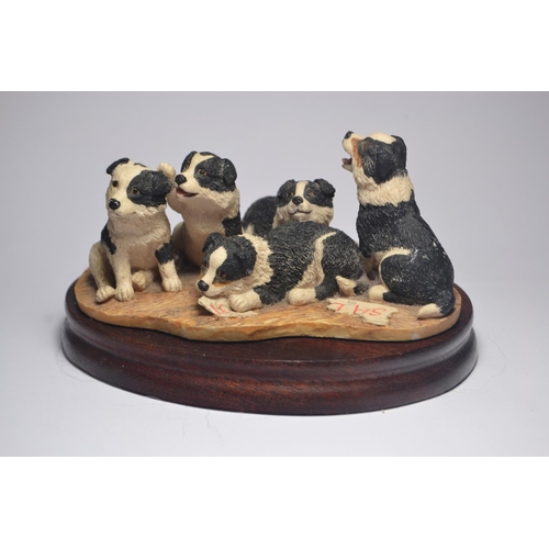 1068 - Two Border Fine Art model 'Puppy and Robin' FE16 by Ayres (slight damage to tail) and a A. WALL 'Col... 