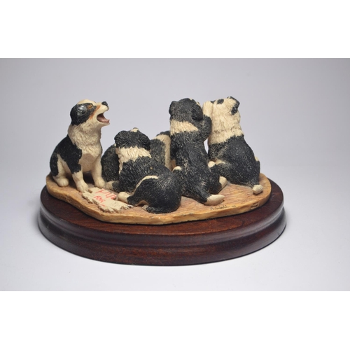 1068 - Two Border Fine Art model 'Puppy and Robin' FE16 by Ayres (slight damage to tail) and a A. WALL 'Col... 