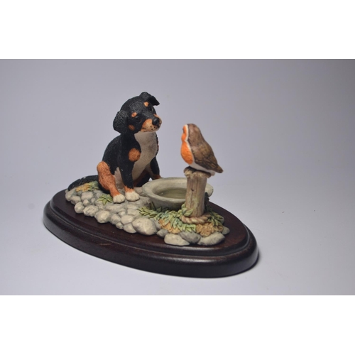 1068 - Two Border Fine Art model 'Puppy and Robin' FE16 by Ayres (slight damage to tail) and a A. WALL 'Col... 