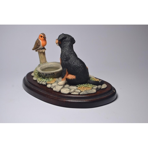 1068 - Two Border Fine Art model 'Puppy and Robin' FE16 by Ayres (slight damage to tail) and a A. WALL 'Col... 