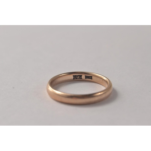 107H - 9ct Yellow gold wedding band [size T] 3.97grm approx