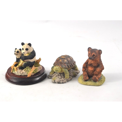 1090 - Selection of 3 Border Fine Arts models to include pandas, tortoise, bear cub