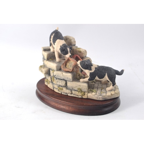 1092 - Border Fine Arts 'Tug of War' JH61 model with stand Made in Scotland signed D Walton