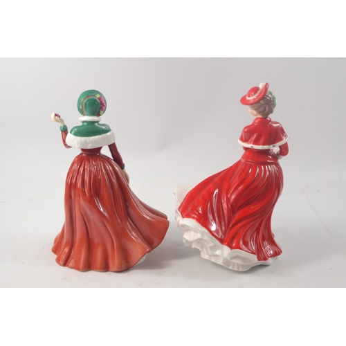 1101 - Two Royal Doulton figures to include 'Christmas Celebration' HN4721 approx 18cm tall and 'Winter's D... 