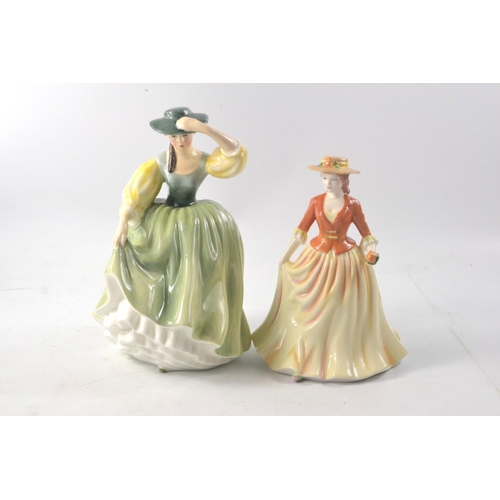 1102 - Two Royal Doulton figures to include 'Autumn Stroll' HN4588 (part of collectors club) 2006 approx 16... 