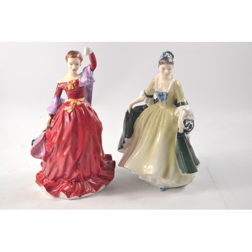 1103 - Two Royal Doulton figures to include 'Fond Farewell' HN3815 approx 22cm tall and 'Elagance' HN2264 a... 