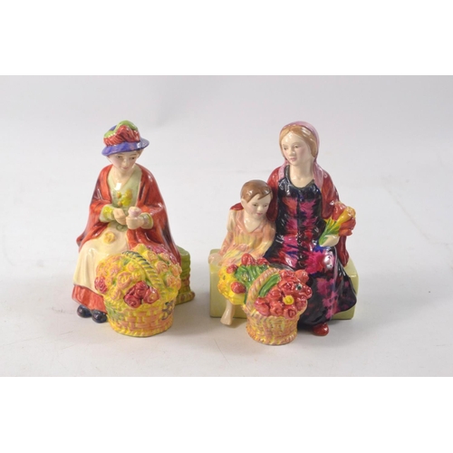 1106 - Two Royal Doulton 'Miniature Street Vendors' to include 'The Little Mother' HN4935 approx 11cm tall ... 