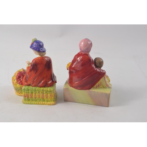 1106 - Two Royal Doulton 'Miniature Street Vendors' to include 'The Little Mother' HN4935 approx 11cm tall ... 