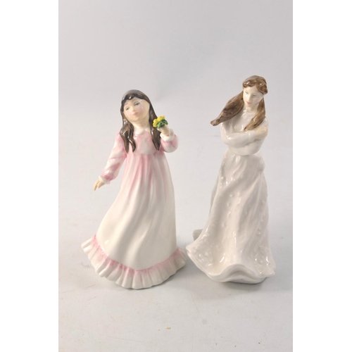 1109 - Two Royal Doulton figures to include 'Embrace' HN4258 (collectors club) approx 16cm tall and 'Flower... 