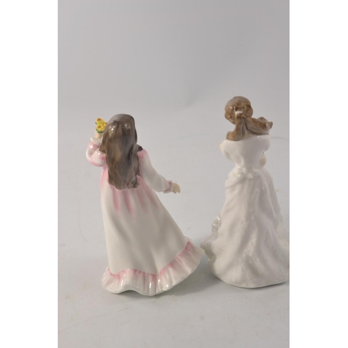 1109 - Two Royal Doulton figures to include 'Embrace' HN4258 (collectors club) approx 16cm tall and 'Flower... 