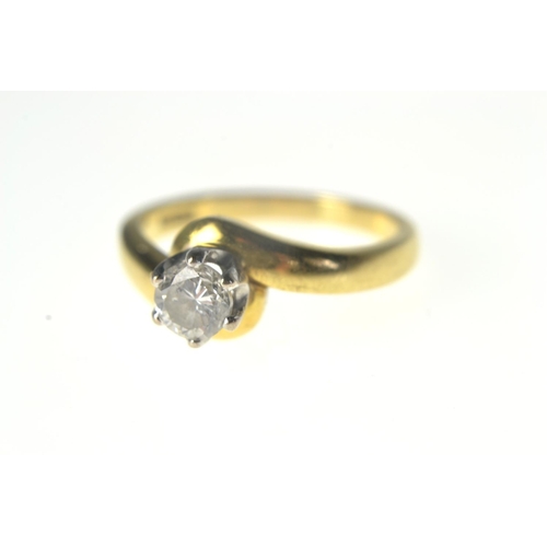 112 - 18ct gold solitaire diamond set engagement ring stamed 750 hallmarked, in box. Weight: 4.5g