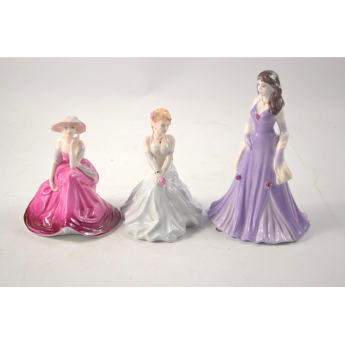 1133 - Three Coalport figures part of the Debutants series to include 'Janice' approx 11cm tall, 'In Love' ... 