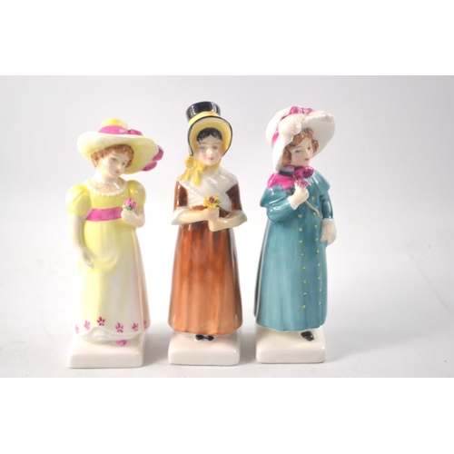 1136 - Three Kate Greenaway collection figures to include 'Louise' HN2869 approx 15cm, 'Carrie' HN2800 appr... 