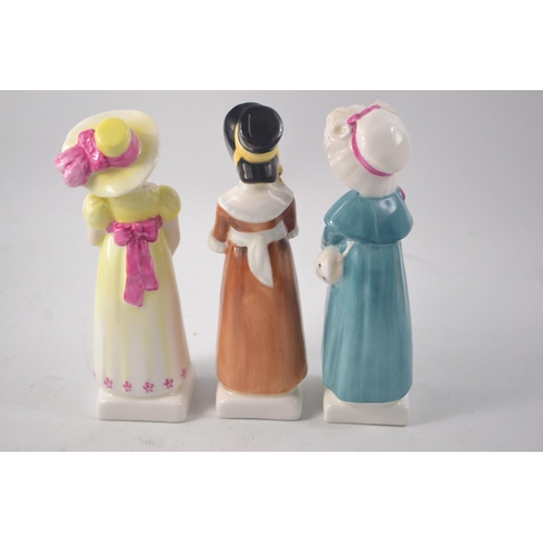 1136 - Three Kate Greenaway collection figures to include 'Louise' HN2869 approx 15cm, 'Carrie' HN2800 appr... 