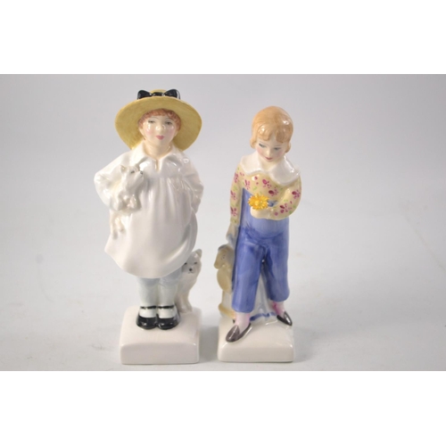 1140 - Two Kate Greenaway collection figures to include 'Tom' HN2864 approx 15cm tall and 'James' HN3013 ap... 