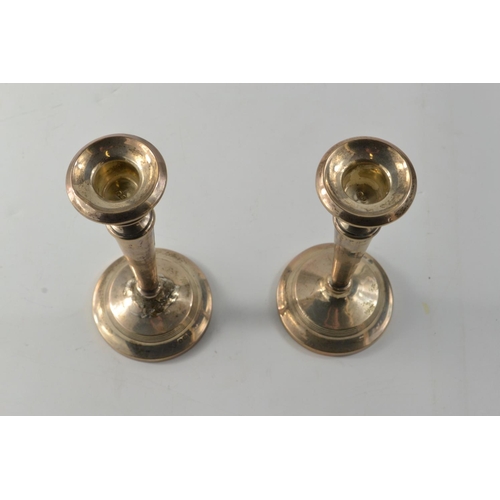 169C - Pair of Small Birmingham Hallmarked Candlesticks (a/f)