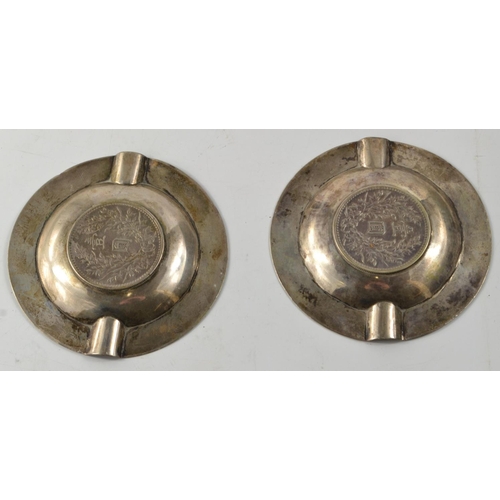 169D - Pair of Chinese Silver Ash trays