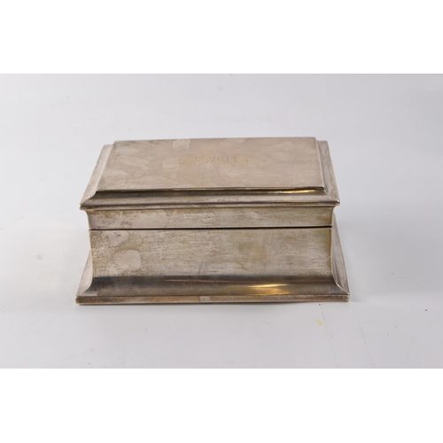 169F - Sheffield Hallmarked Silver Cigarette case with monogram on lid - 14cm L x 10cm W x 5.5cm D approx