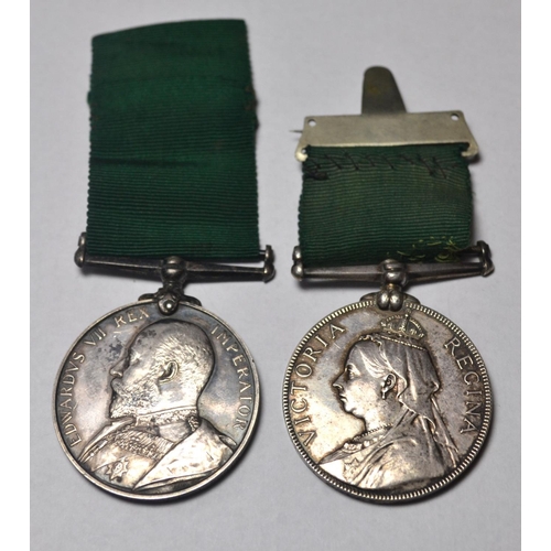 172 - Two long service medals to include Victoria Volunteer Force named for Seargant A. Watt (Volunteer Ro... 