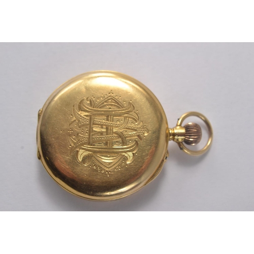 191A - Antique 18ct Gold Pocket Watch 5cm tall and 3.5cm diameter size Not Working, open face in nice condi... 