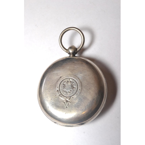 195 - Late Victorian Silver pocket watch with enamelled dial and seconds subdial, Chester 1895/96 hallmark... 