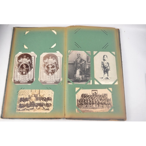 211 - Circa 1920's postcard album with mainly Indian scenes. Approx 33 pages of postcards