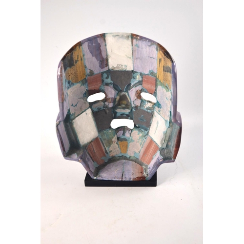 223 - Art glass mosaic face mask 21cm tall