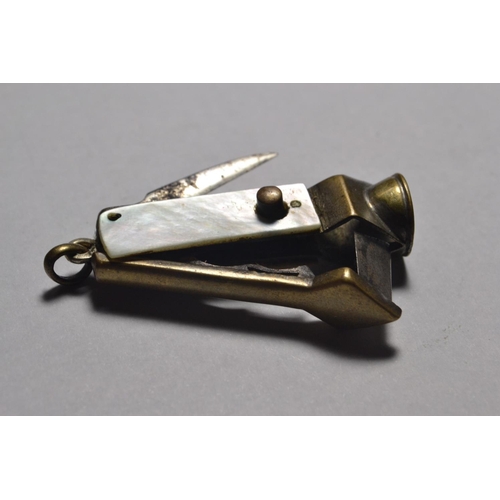 248 - Vintage cigarette/cigar cutter with Mother of Pearl handle