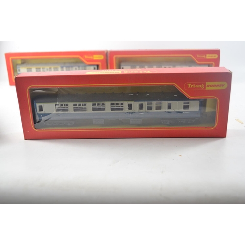 249 - Five Hornby boxed carriage to include R18 'BR FLAT WAGON B913011 & J&P CABLE DRUM LOAD', R563 'BOGIE... 