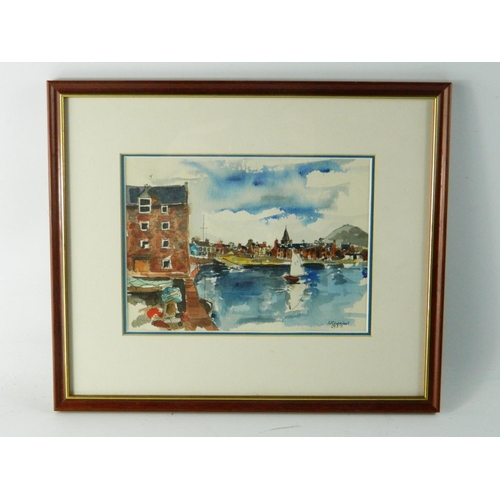 301 - KEN LOCHHEAD 'North Berwick Harbour' framed ink and wash signed and dated 29.3.71.
Frame size: 32.5 ... 