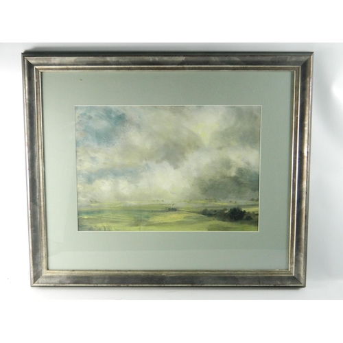 304 - JONATHON SHEARER framed sky study with sunlit field oil on paper - purchased from Strathearn Gallery... 