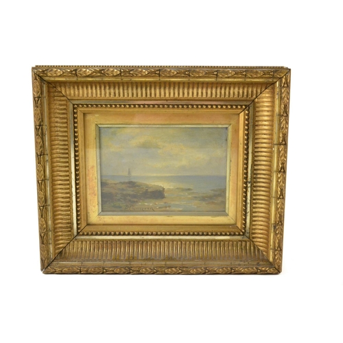 314 - Sir DUNCAN Young Cameron RA, Scottish Seascape, oil on board, signed, (10.5 x 15cm approx)