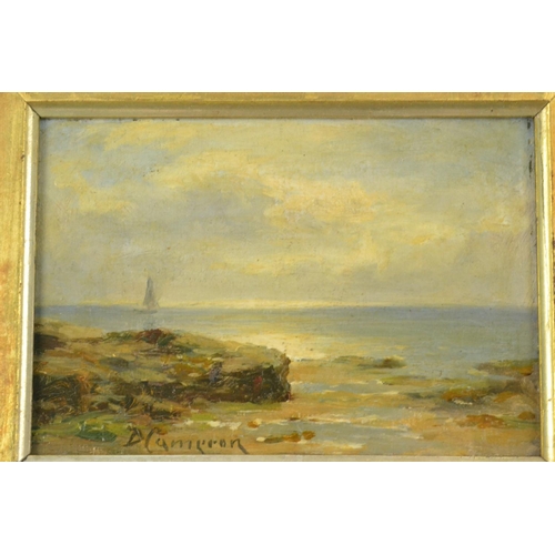 314 - Sir DUNCAN Young Cameron RA, Scottish Seascape, oil on board, signed, (10.5 x 15cm approx)