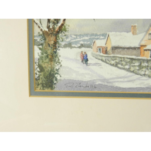 317 - BOB ERENDS framed watercolour of winter scene 37cm by 22cm