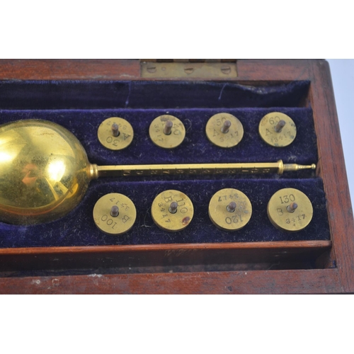 36 - Vintage Saccharometer by P. Stevenson of Edinburgh, in mahogany case [W:22cm approx]