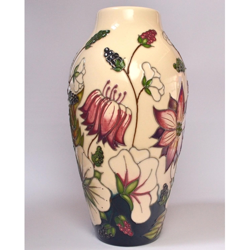 40 - MOORCROFT baluster vase decorated with brambley harvest pattern by Alicia Aimson [H:21cm approx]