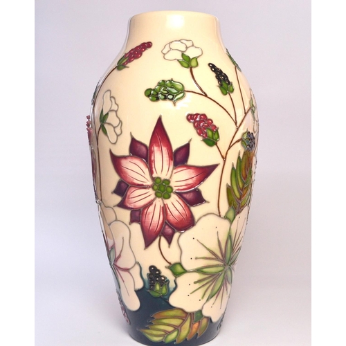 40 - MOORCROFT baluster vase decorated with brambley harvest pattern by Alicia Aimson [H:21cm approx]