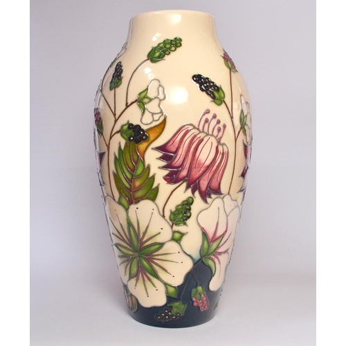 40 - MOORCROFT baluster vase decorated with brambley harvest pattern by Alicia Aimson [H:21cm approx]