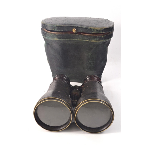 42B - Early 20th century German binoculars in original leather case