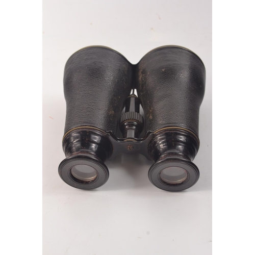 42B - Early 20th century German binoculars in original leather case