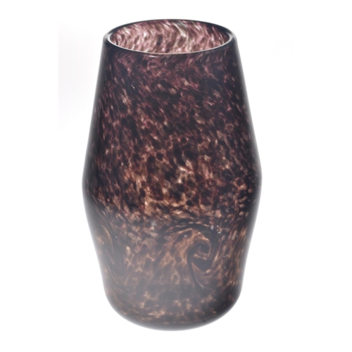 49 - MONART glass vase with aubergine base and all over flecked design [H:20cm approx]