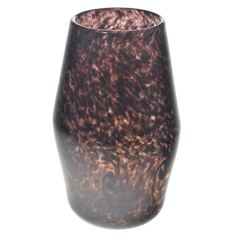 49 - MONART glass vase with aubergine base and all over flecked design [H:20cm approx]